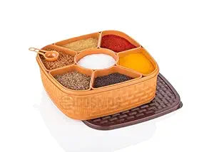π±β¨ 7-Section Plastic Square Masala Rangoli Dabba β Neat & Handy Storage! β¨π±