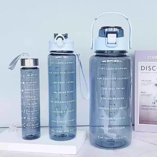 ππ§ 3 in 1 Motivational Water Bottle Set β Stay Hydrated All Day! π§π