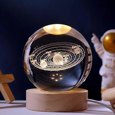πβ¨ 3D Galaxy Crystal Ball Night Light β Magical Glow with Wooden Base β¨π
