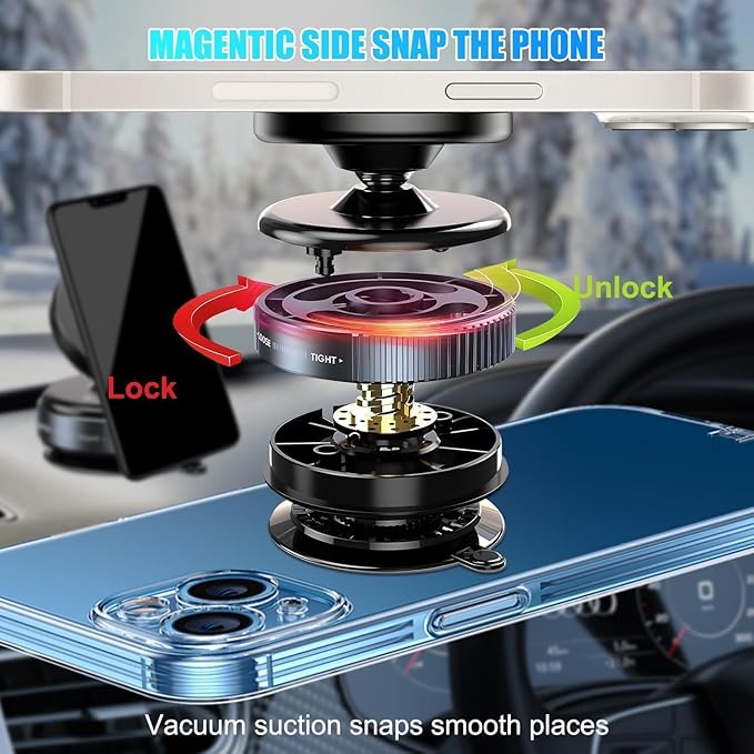π±π 360Β° Vacuum Magnetic Phone Holder β Strong Grip, Safe Drive! ππ±