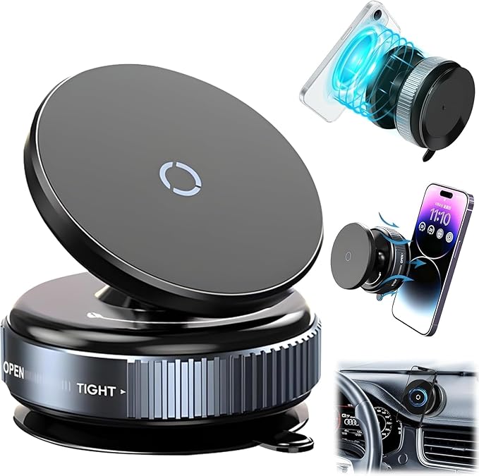 📱🚗 360° Vacuum Magnetic Phone Holder – Strong Grip, Safe Drive! 🚗📱