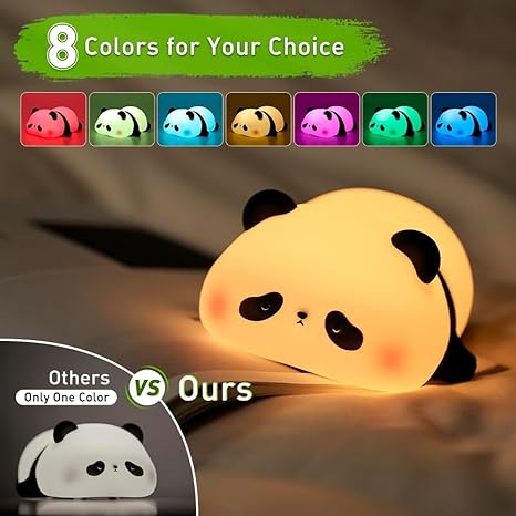 🐼🌙 Sleeping Panda Night Light – Touch Silicone Cute Animal Lamp 🌙🐼
