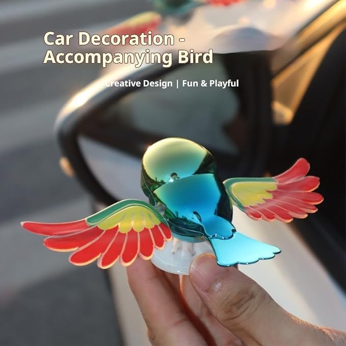 🕊️✨ Flying Bird Car & Bike Decoration – Flapping Wings Showpiece (5 cm) ✨🕊️