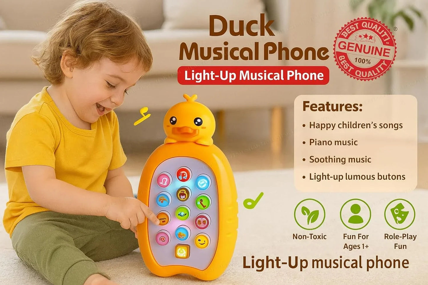 📱🐶 Animal Musical Phone Toy – Fun Learning with Lights & Sounds! 🎶✨