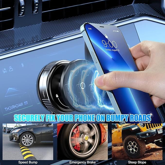 📱🚗 360° Vacuum Magnetic Phone Holder – Strong Grip, Safe Drive! 🚗📱