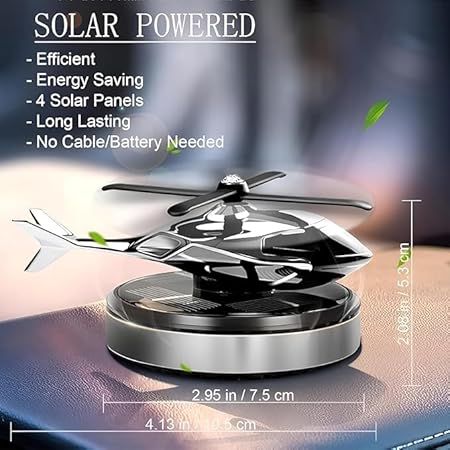 🚁🌞 Solar Rotating Car Dashboard Air Freshener – Helicopter Aroma Diffuser 🌞🚁