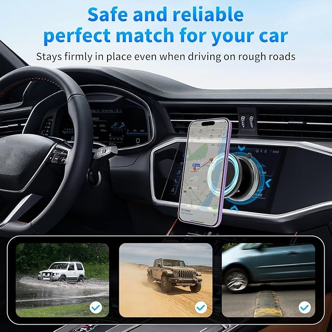 📱🚗 360° Vacuum Magnetic Phone Holder – Strong Grip, Safe Drive! 🚗📱