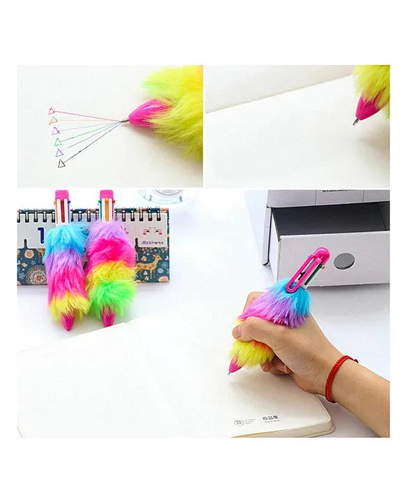 🦄✨ Unicorn Design Fur Multi-Color Pen ✨🦄
