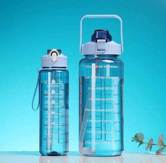 💙💧 3 in 1 Motivational Water Bottle Set – Stay Hydrated All Day! 💧💙