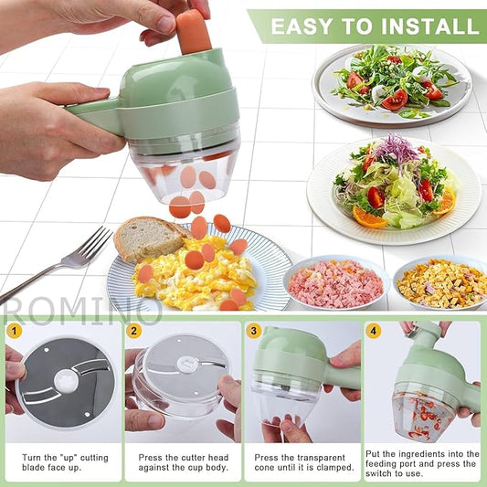 🥕⚡ 4 in 1 Electric Vegetable Chopper Cutter – One Touch, Fast Cooking! ⚡🥕
