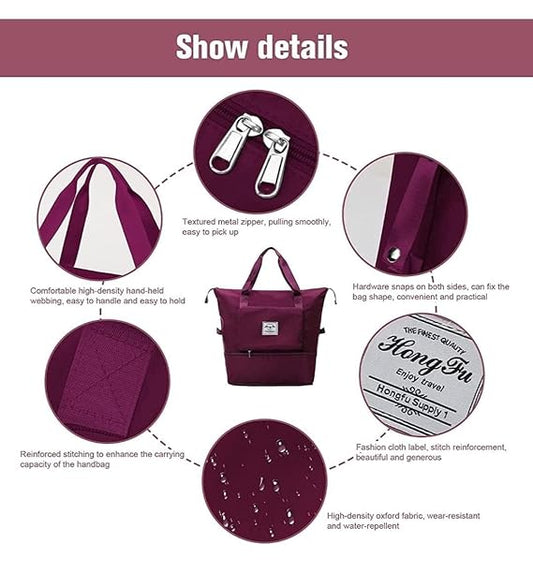 👜✨Large Capacity Folding Travel Tote Bag – Smart. Spacious. Stylish. ✨👜