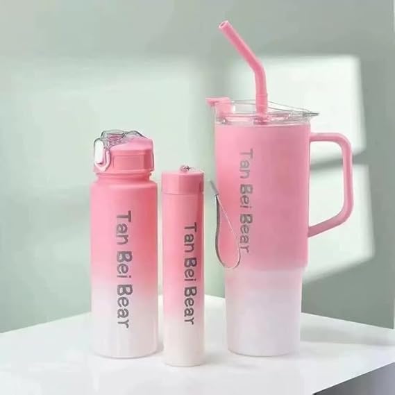 💧💙 3-Piece Motivational Water Bottle Set – Drink Smart, Stay Fit! 💙💧