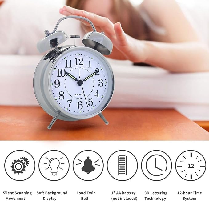 ⏰✨ Vintage Twin Bell Alarm Clock – Classic Style, Loud & Reliable! ✨⏰