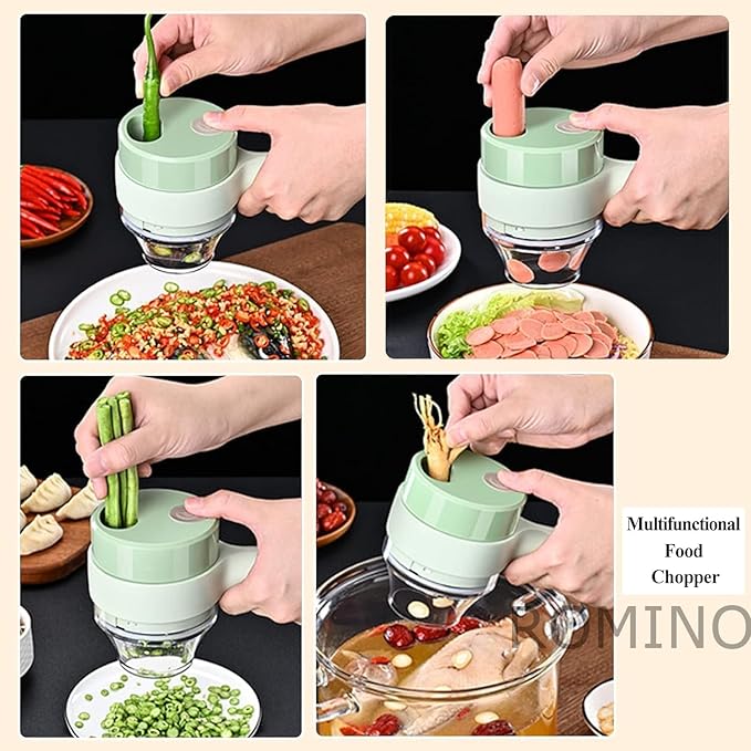 🥕⚡ 4 in 1 Electric Vegetable Chopper Cutter – One Touch, Fast Cooking! ⚡🥕