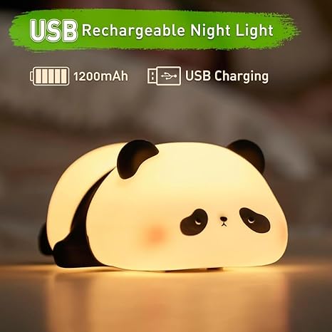 🐼🌙 Sleeping Panda Night Light – Touch Silicone Cute Animal Lamp 🌙🐼