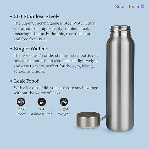🥤✨ Stainless Steel Water Bottle – 1000ML | Strong. Safe. Stylish. ✨🥤